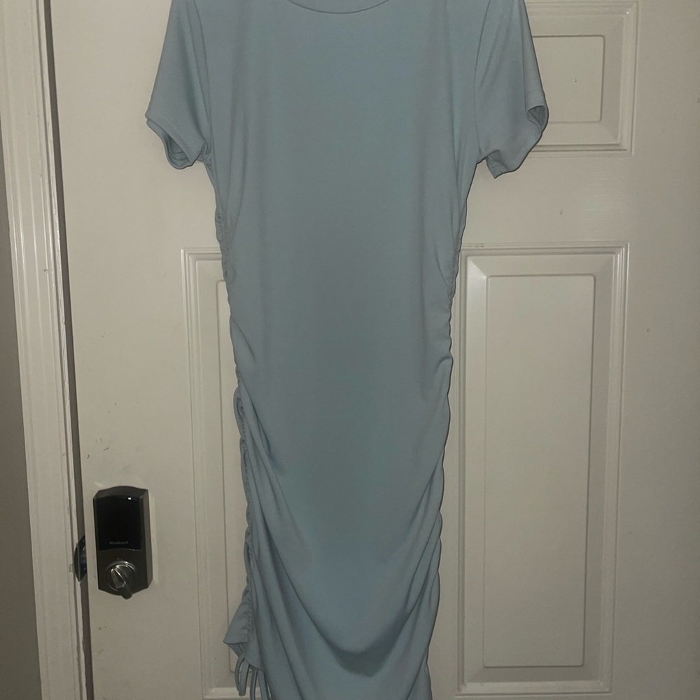 Elegant Blue Short Sleeve Dress